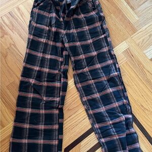 Plaid Men's Pants - Black and Orange